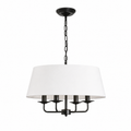 Nordic Chandelier - Hemp and White Restaurant Ceiling Light