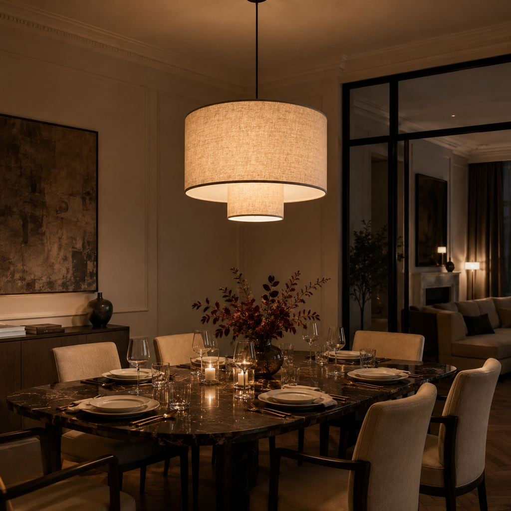 Pebble Pendant Light - Boho Layered Fabric Kitchen and Dining Light