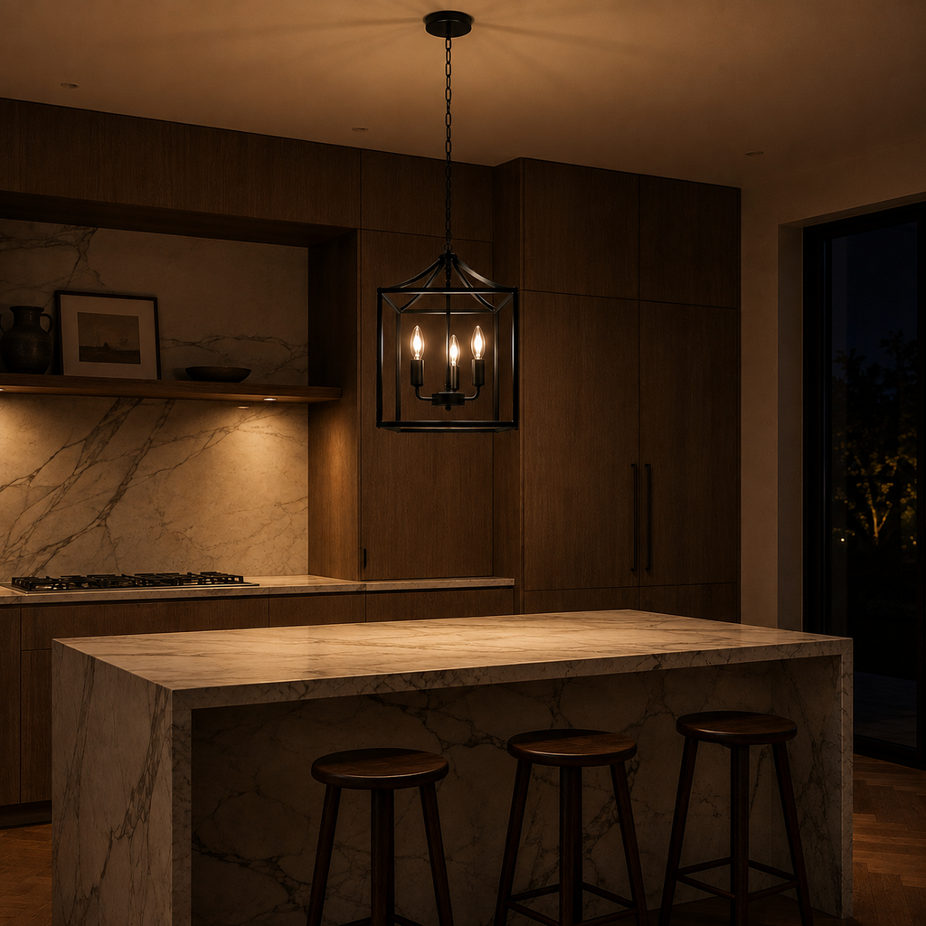 Farmhouse Chandelier - Retro Iron Dining Light