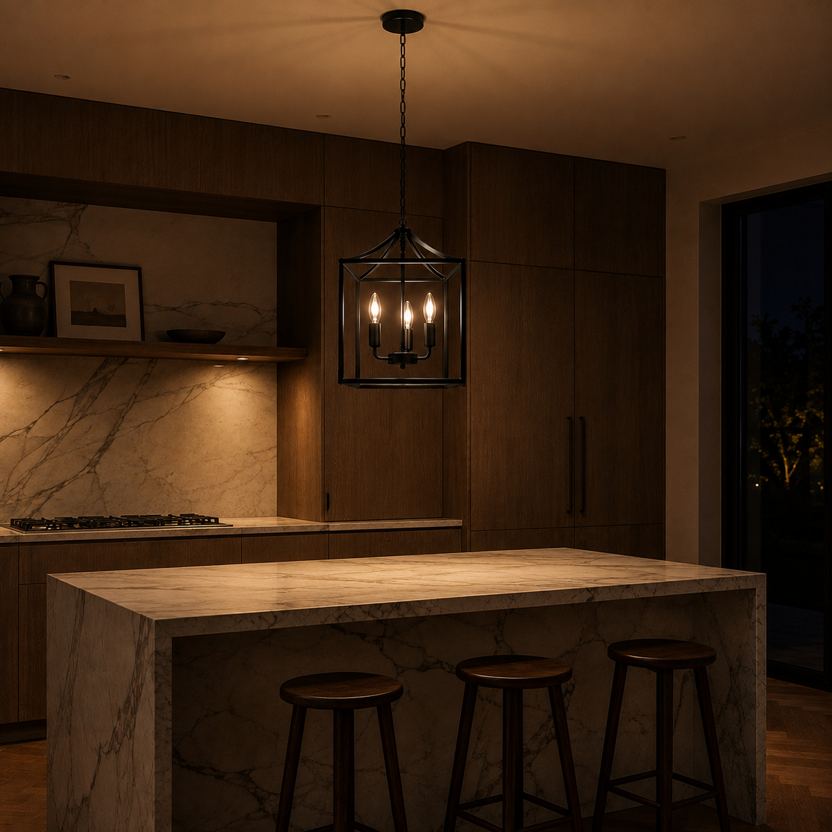Farmhouse Chandelier - Retro Iron Dining Light