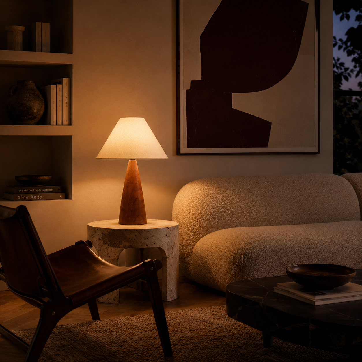 Wood Mushroom Table Lamp - Nordic Retro Bedside Lamp