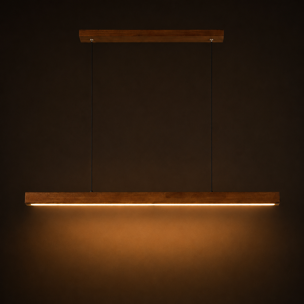 Wood Linear Pendant Light - Modern LED Dining Light
