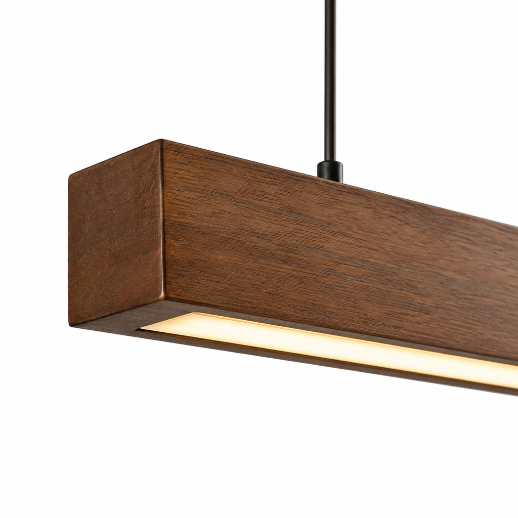 Wood Linear Pendant Light - Modern LED Dining Light