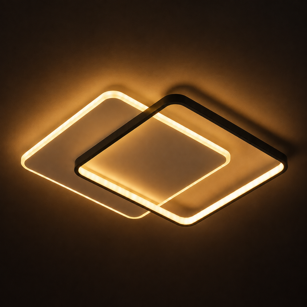 Ring Chandelier - Minimalist Black and White LED Ceiling Light