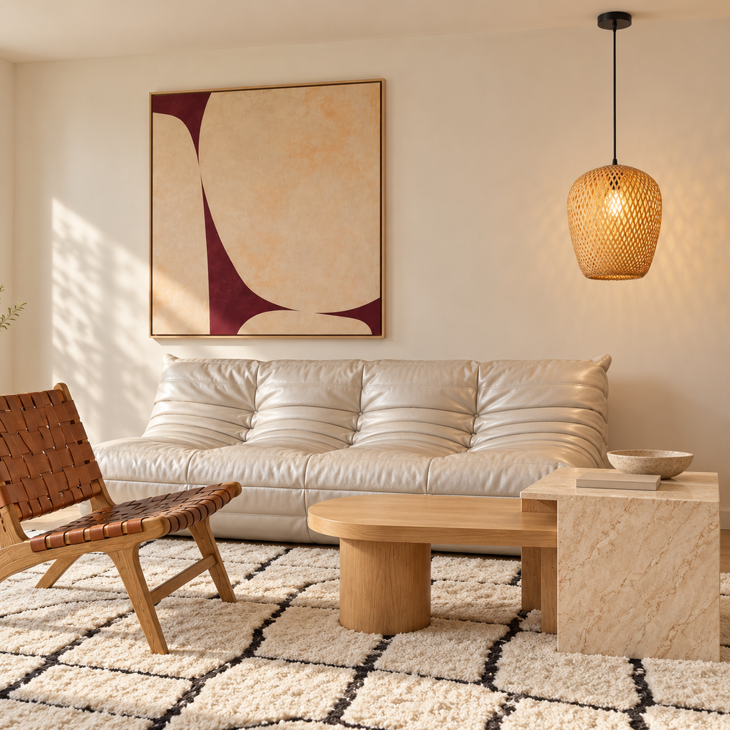 Bamboo Woven Pendant Light | Natural Rattan Barrel Shade, 23 cm, Kitchen Island