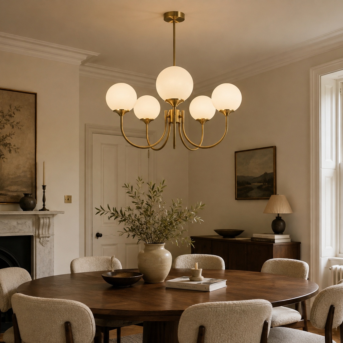 Frosted  5 glass Ball Chandelier - Nordic Pendant Light