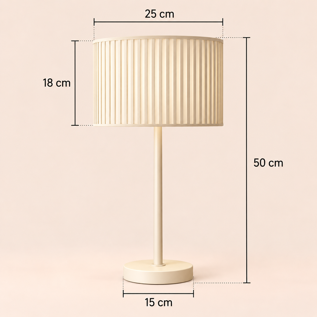 French Fabric Table Lamp - Modern Remote Dimmable Bedside Desk Light