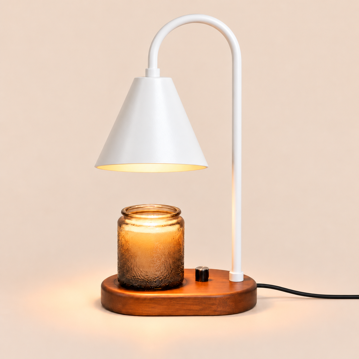 Electric Candle Warmer Lamp | Dimmable Wax Melter, White Black or Green, UK Plug