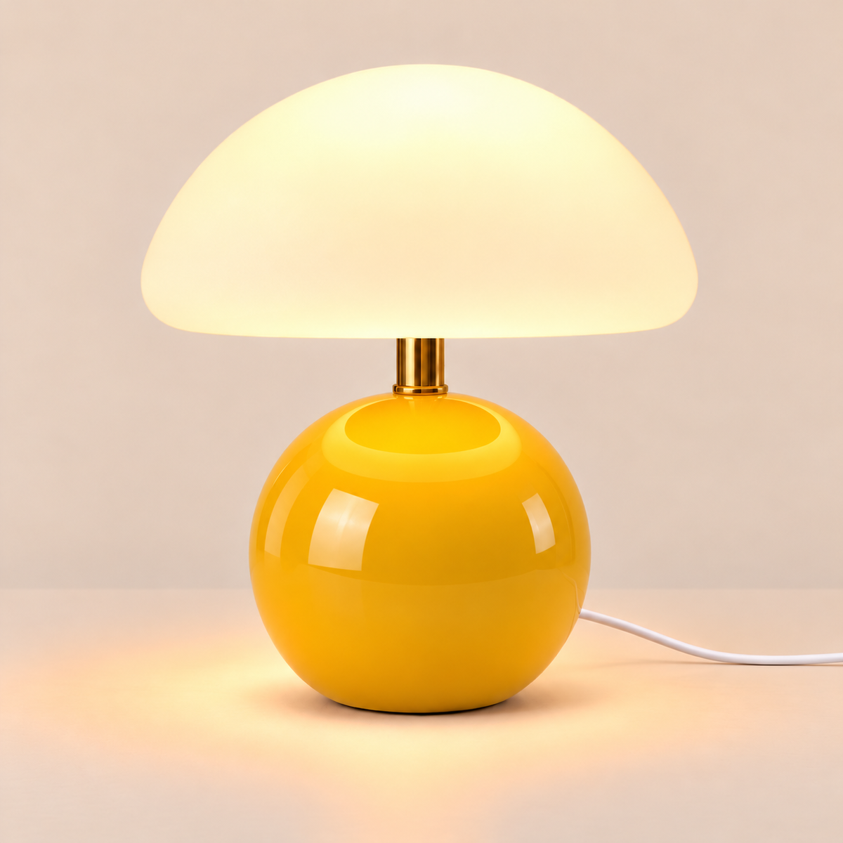 Mushroom Table Lamp | Acrylic Dome & Lacquered Base, 20 cm, 5 Colours