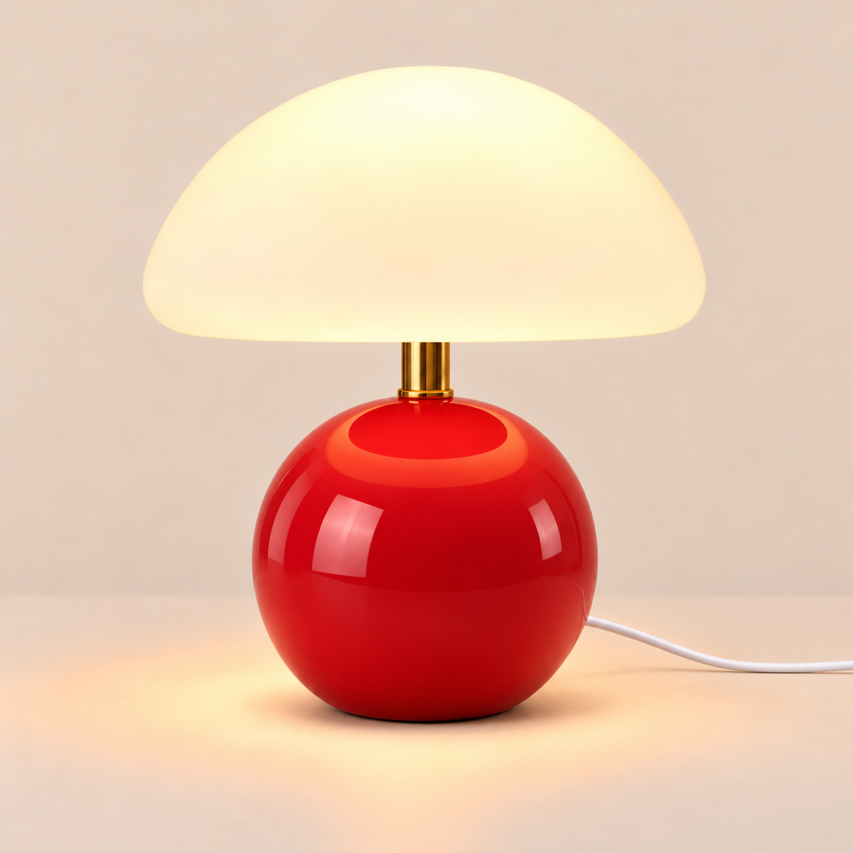 Mushroom Table Lamp | Acrylic Dome & Lacquered Base, 20 cm, 5 Colours