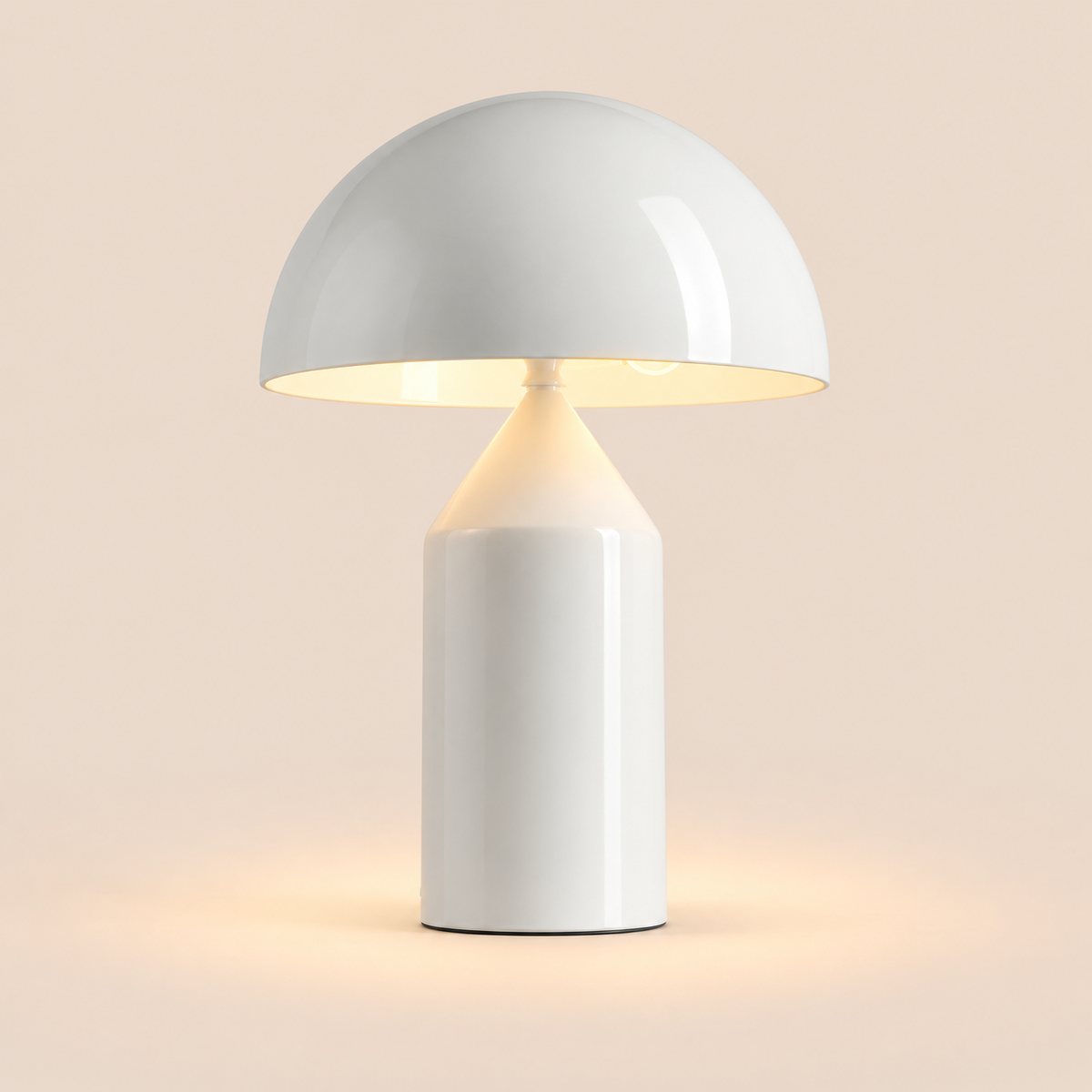 Mushroom Dome Table Lamp | Lacquered Metal, 25 cm, Gold White or Black Bedside