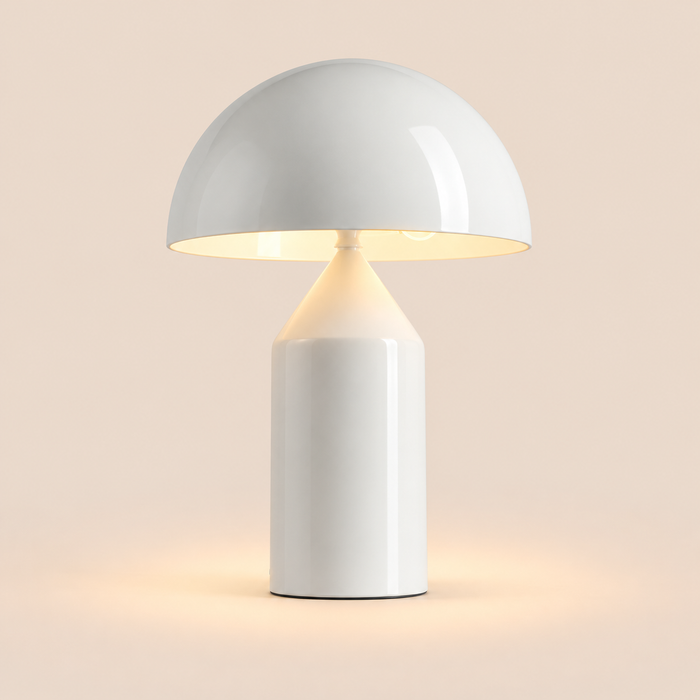 Mushroom Dome Table Lamp | Lacquered Metal, 25 cm, Gold White or Black Bedside