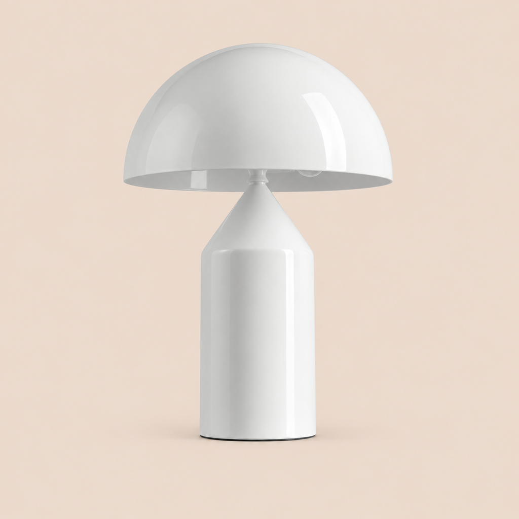 Mushroom Dome Table Lamp | Lacquered Metal, 25 cm, Gold White or Black Bedside