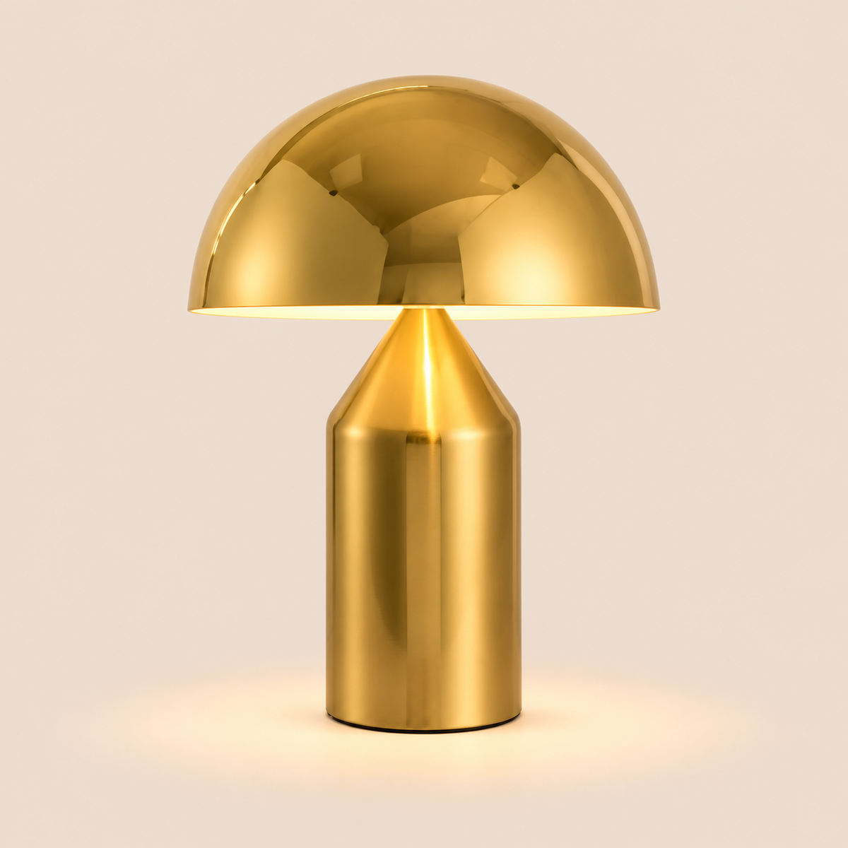 Mushroom Dome Table Lamp | Lacquered Metal, 25 cm, Gold White or Black Bedside