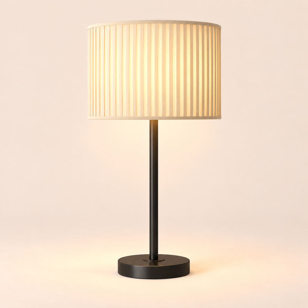 French Fabric Table Lamp - Modern Remote Dimmable Bedside Desk Light