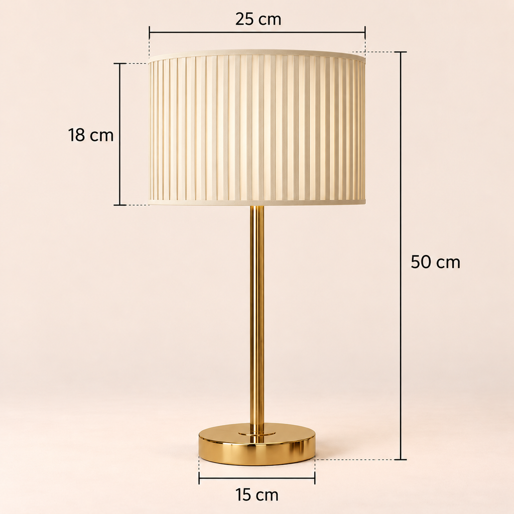French Fabric Table Lamp - Modern Remote Dimmable Bedside Desk Light