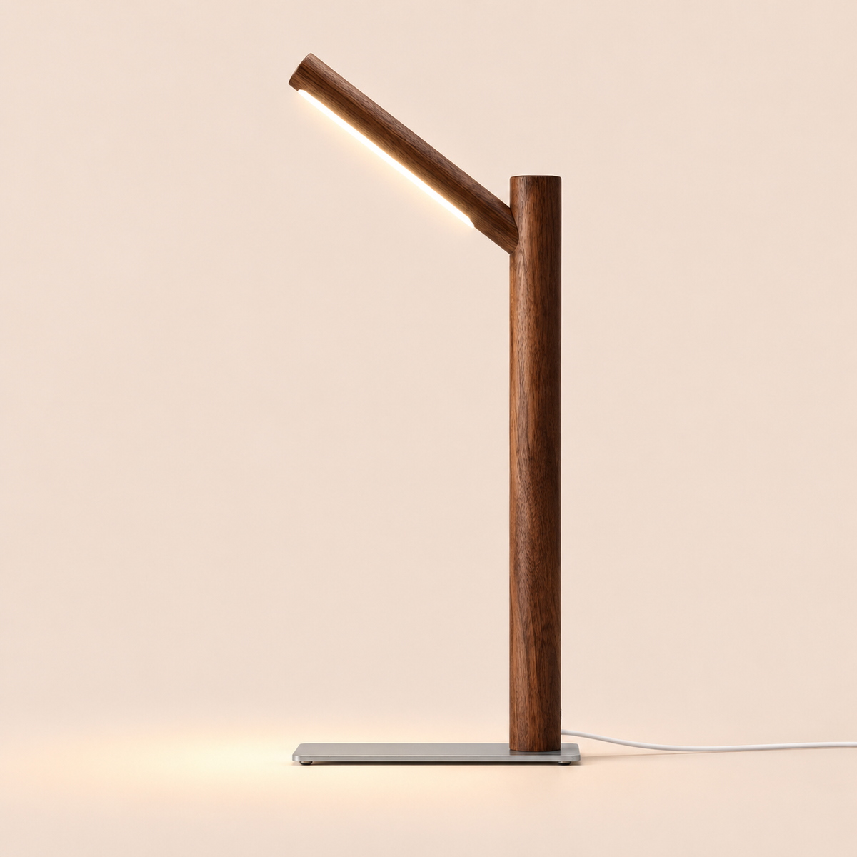 Solid Wood LED Reading Lamp | Walnut or Beech, Minimalist Desk & Bedside Light