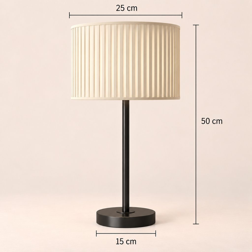 French Fabric Table Lamp - Modern Remote Dimmable Bedside Desk Light