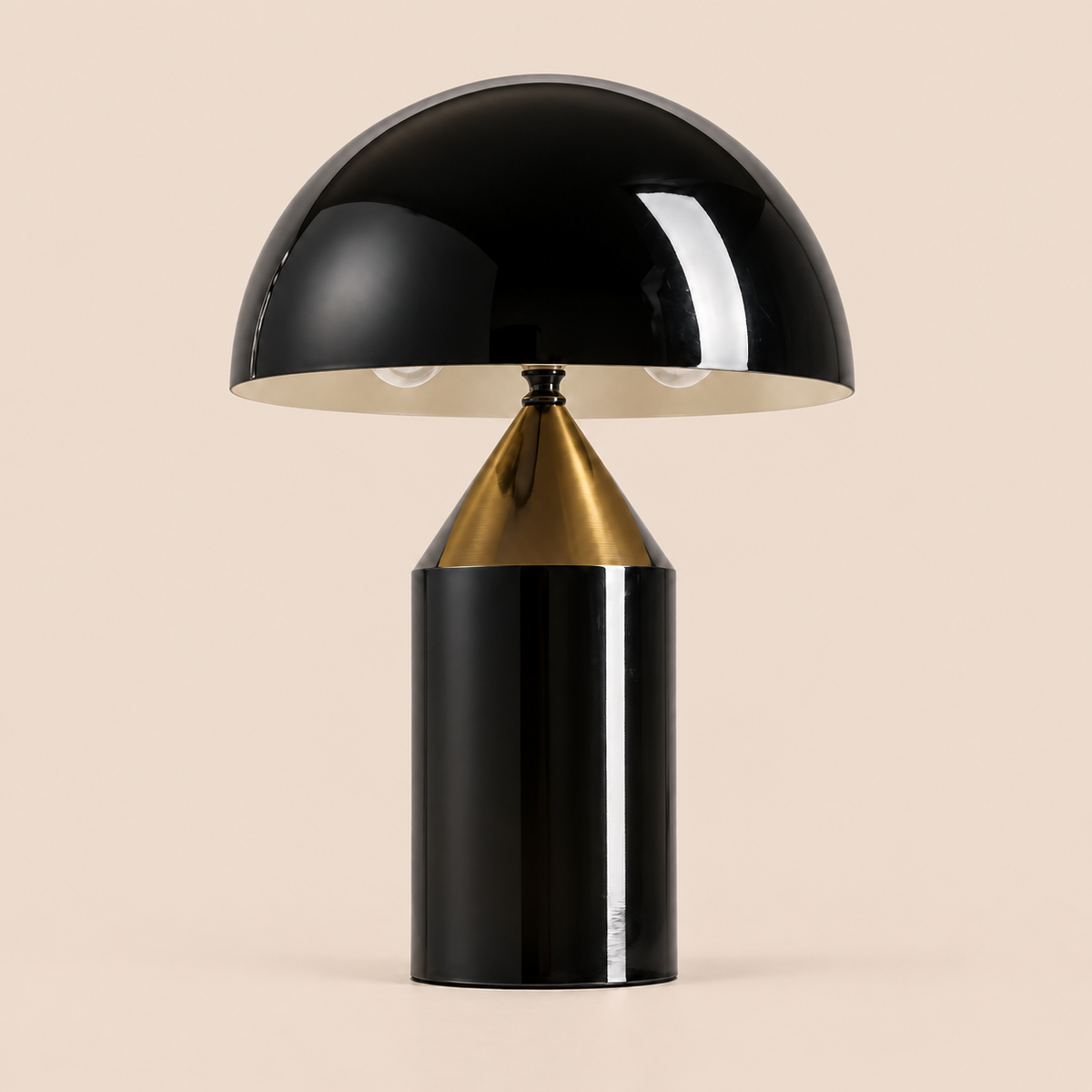 Mushroom Dome Table Lamp | Lacquered Metal, 25 cm, Gold White or Black Bedside