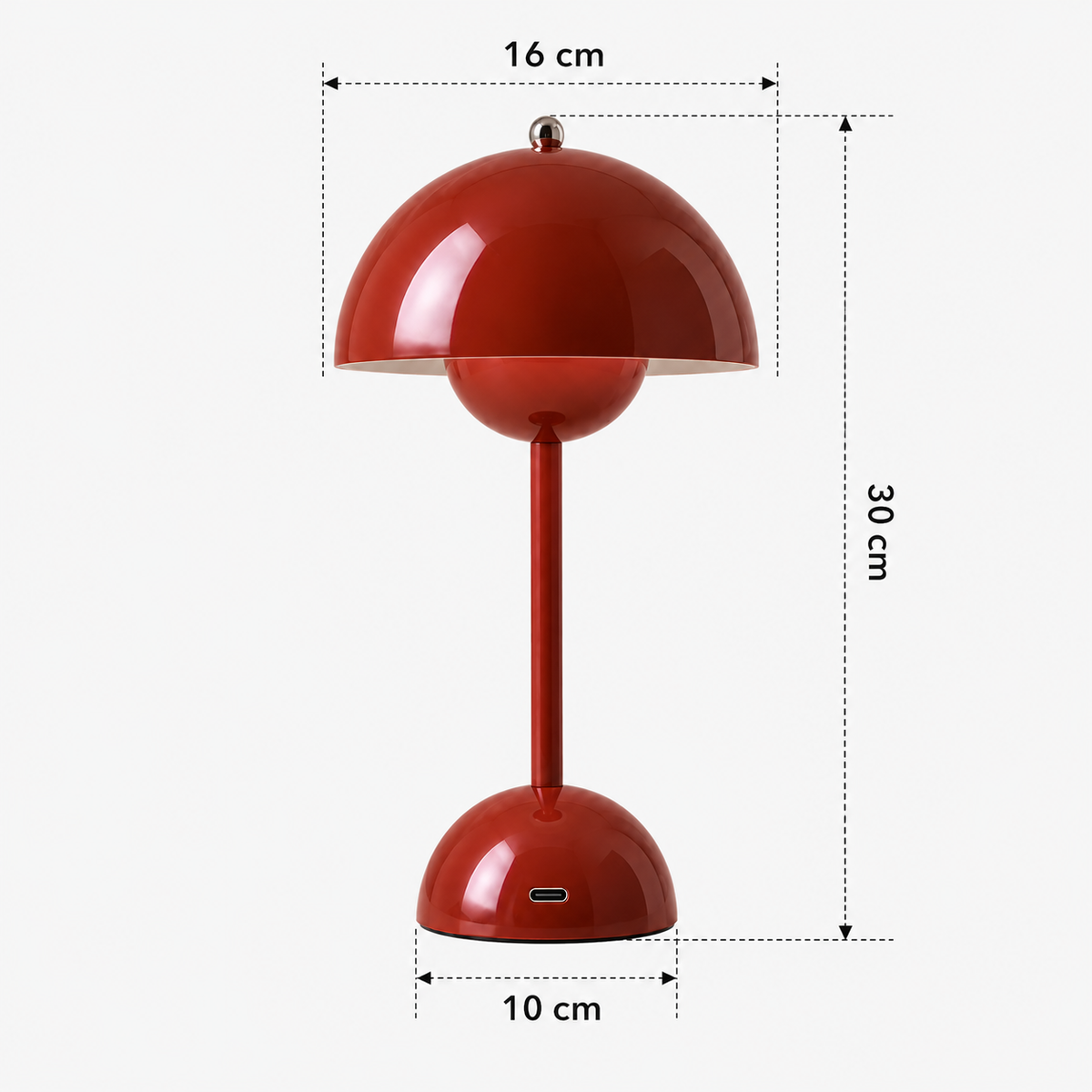 Mushroom Table Lamp 30cm - Cordless Rechargeable Touch Bedside Light