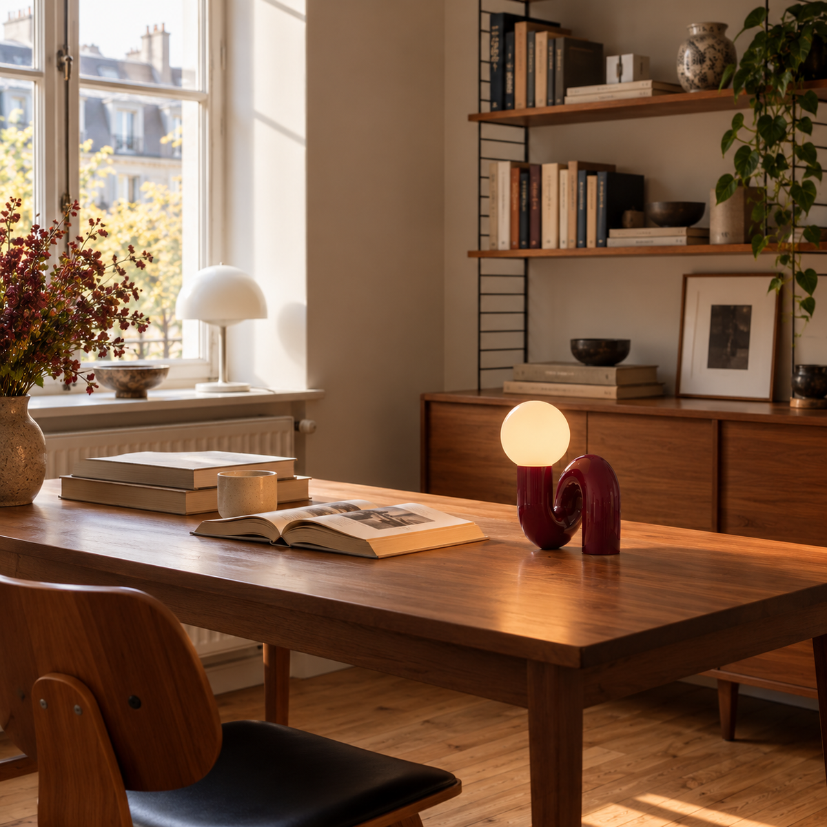 Frosted Glass Desk Lamp - Nordic Resin Table Light, 3 Colour Modes