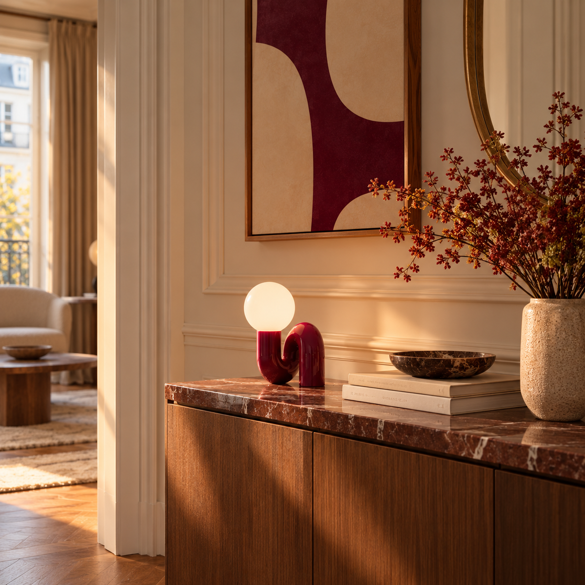 Frosted Glass Desk Lamp - Nordic Resin Table Light, 3 Colour Modes