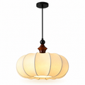 Silk Pendant Light | Retro Pumpkin Shade, 40/50 cm, Boho Dining & Bedroom