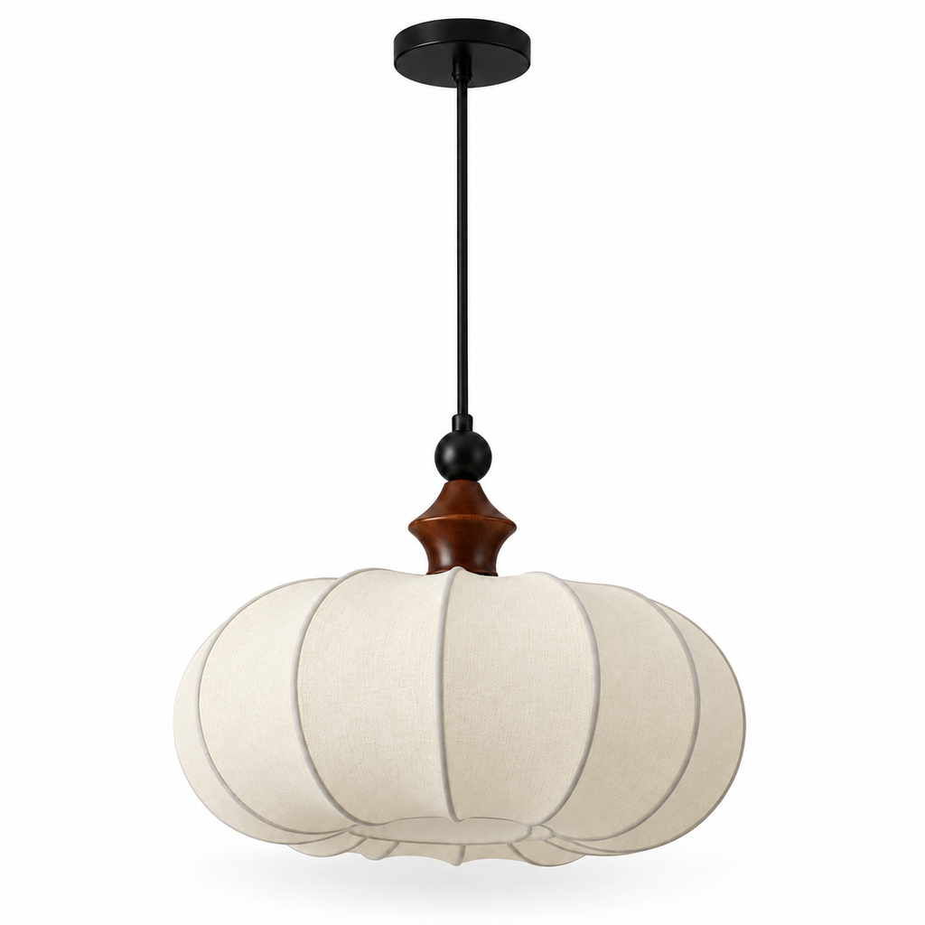 Silk Pendant Light | Retro Pumpkin Shade, 40/50 cm, Boho Dining & Bedroom