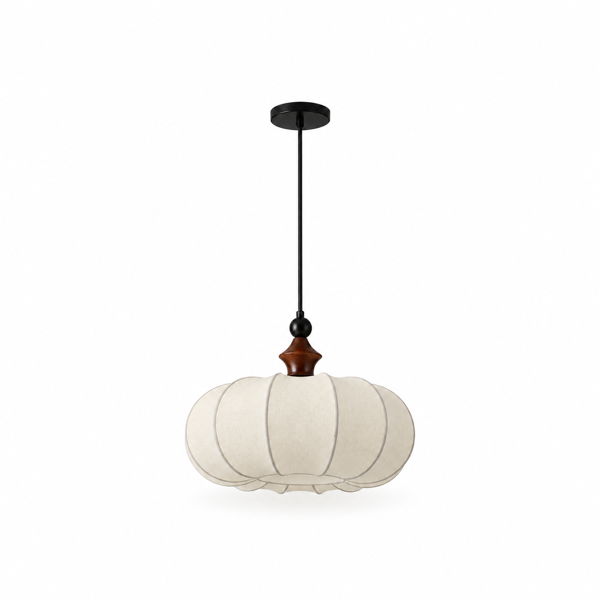Silk Pendant Light | Retro Pumpkin Shade, 40/50 cm, Boho Dining & Bedroom