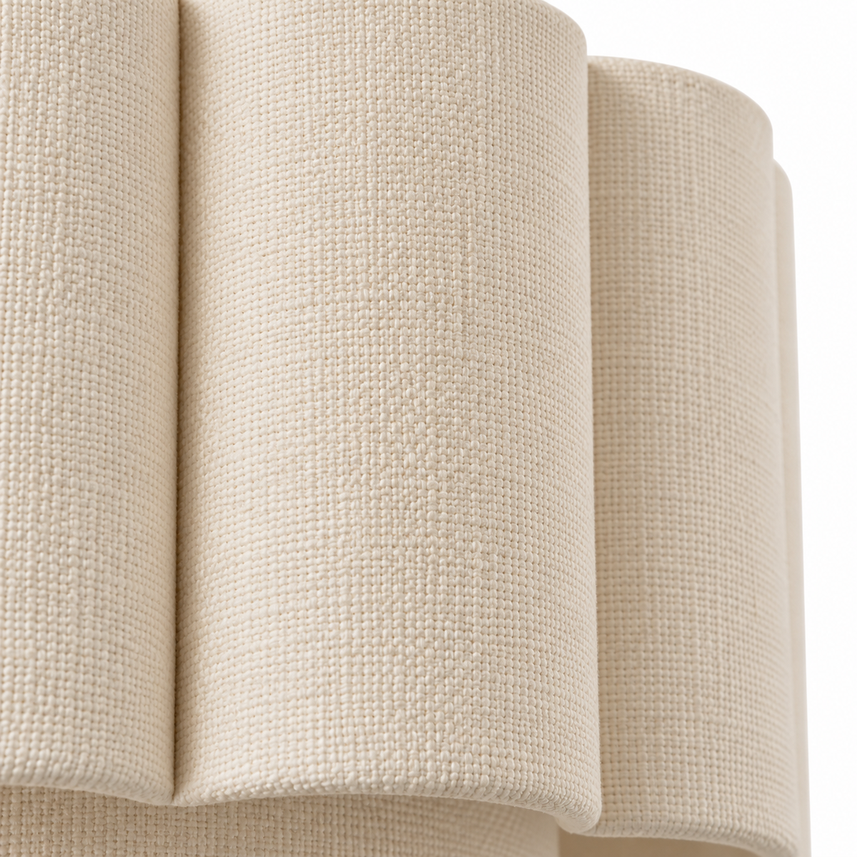 Two-Tier Pleated Fabric Chandelier | Cream Shade, 45-65 cm, Adjustable Cord