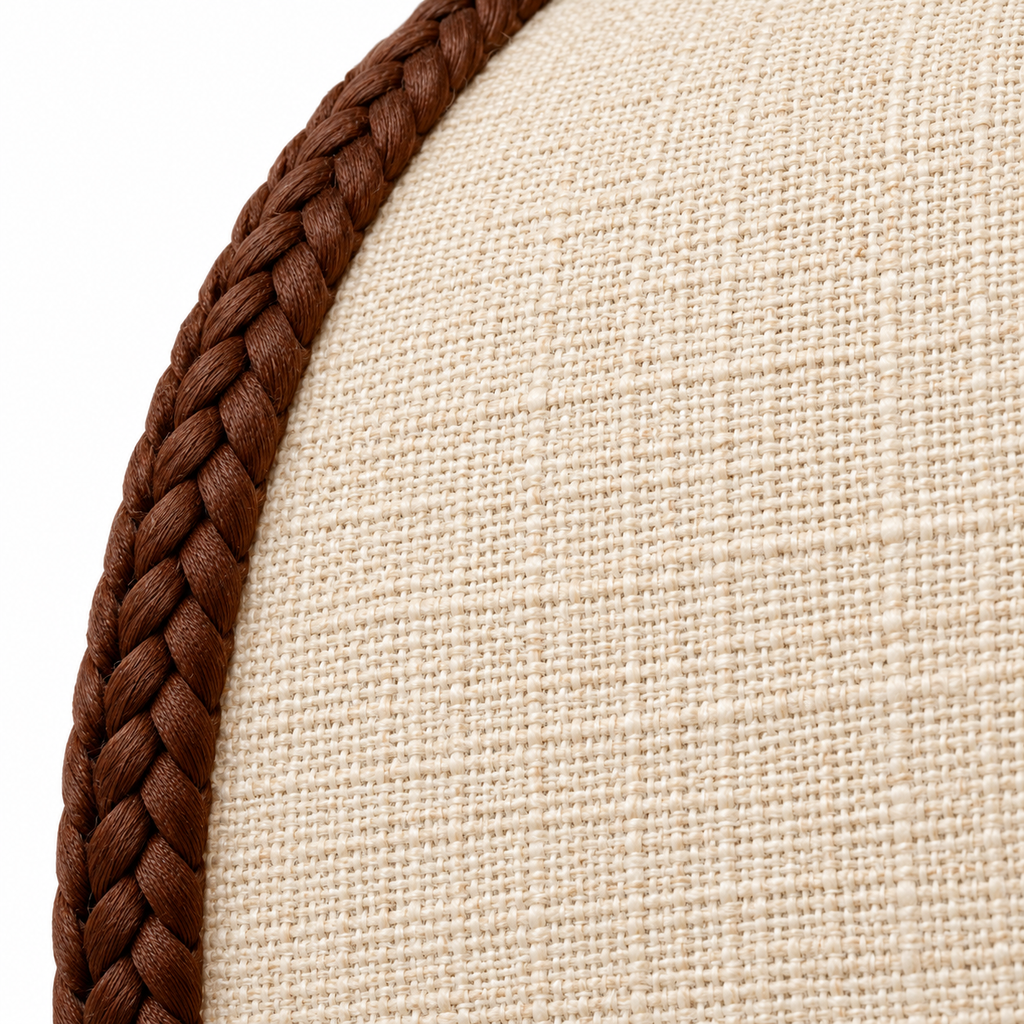 Lantern Fabric Pendant Light | Vintage Wood Frame & Beads, 40/50 cm, Dining Room