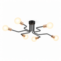 Sputnik Semi-Flush Chandelier | Black & Copper, 6 or 8 Light, Mid-Century E27