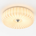 Ribbed Glass Ceiling Light | White or Cream Flush Mount, 30/40 cm, Hallway