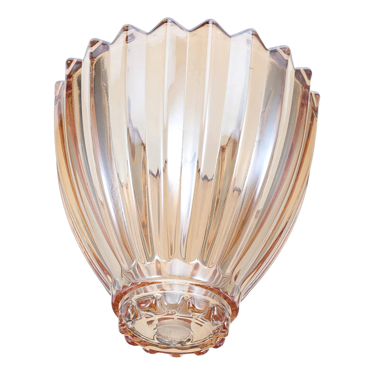 Amber Glass Lamp Shade 10cm - Ribbed Replacement Pendant Shade