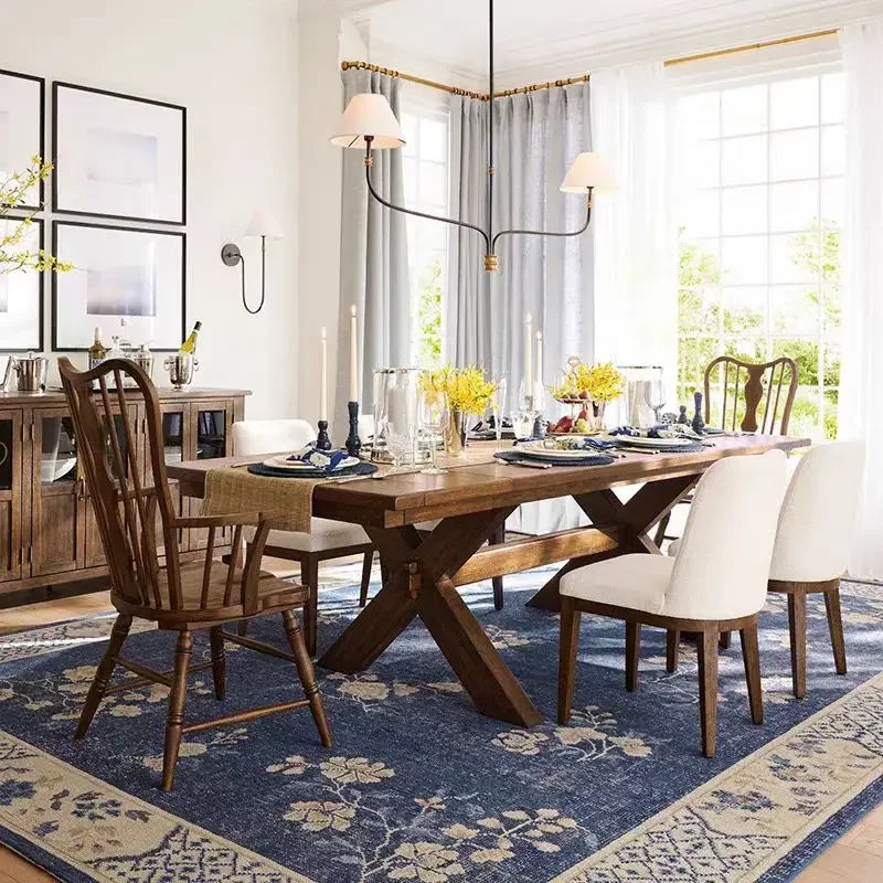 Black & Brass Chandelier | White Fabric Shades, 2 or 6 Arms, 130 cm Wide, Adjustable Rod