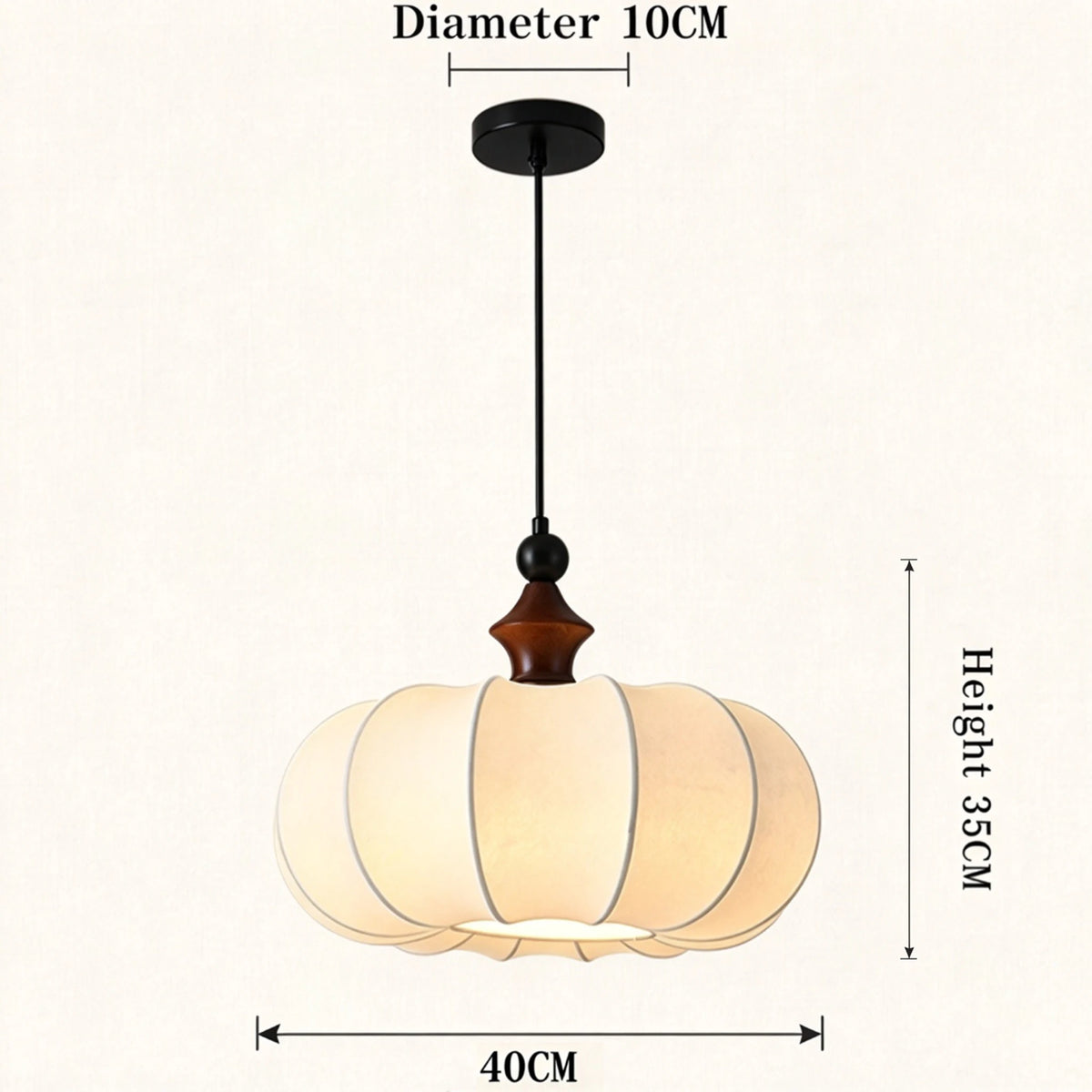 Silk Pendant Light | Retro Pumpkin Shade, 40/50 cm, Boho Dining & Bedroom