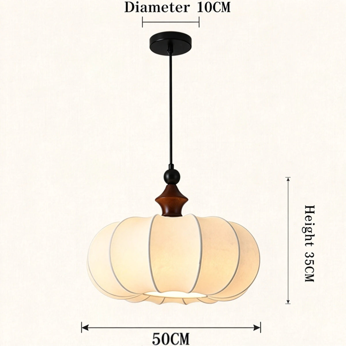 Silk Pendant Light | Retro Pumpkin Shade, 40/50 cm, Boho Dining & Bedroom