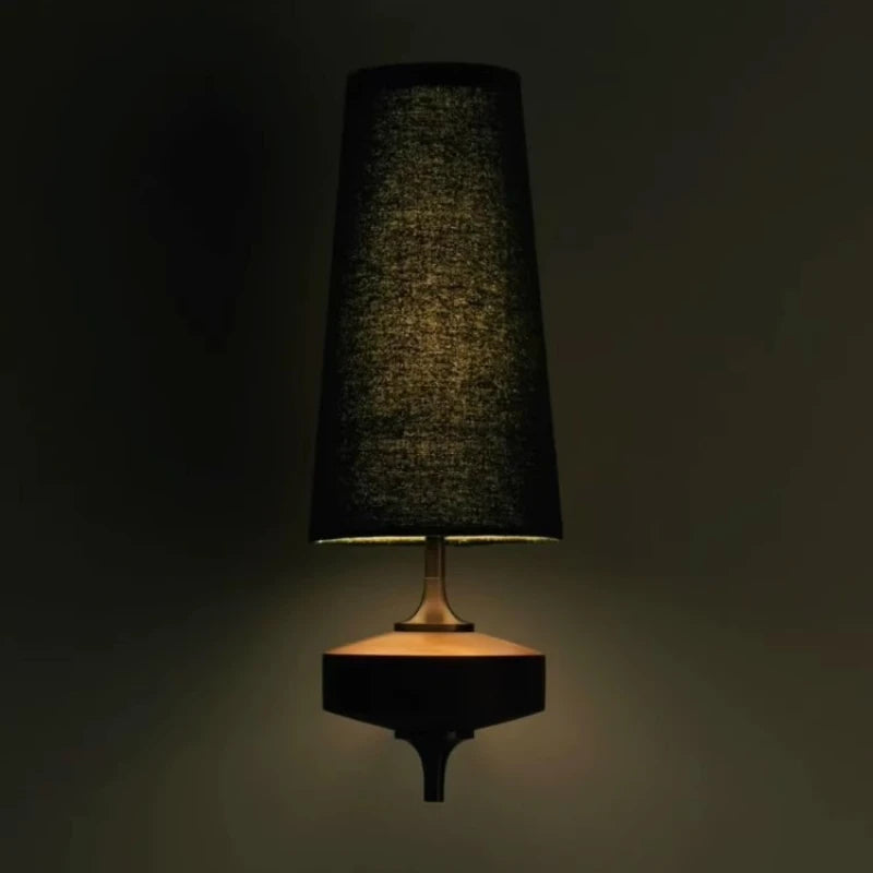 Fabric Wall Light - Carved Wood Nordic Bedside & Kitchen Sconce