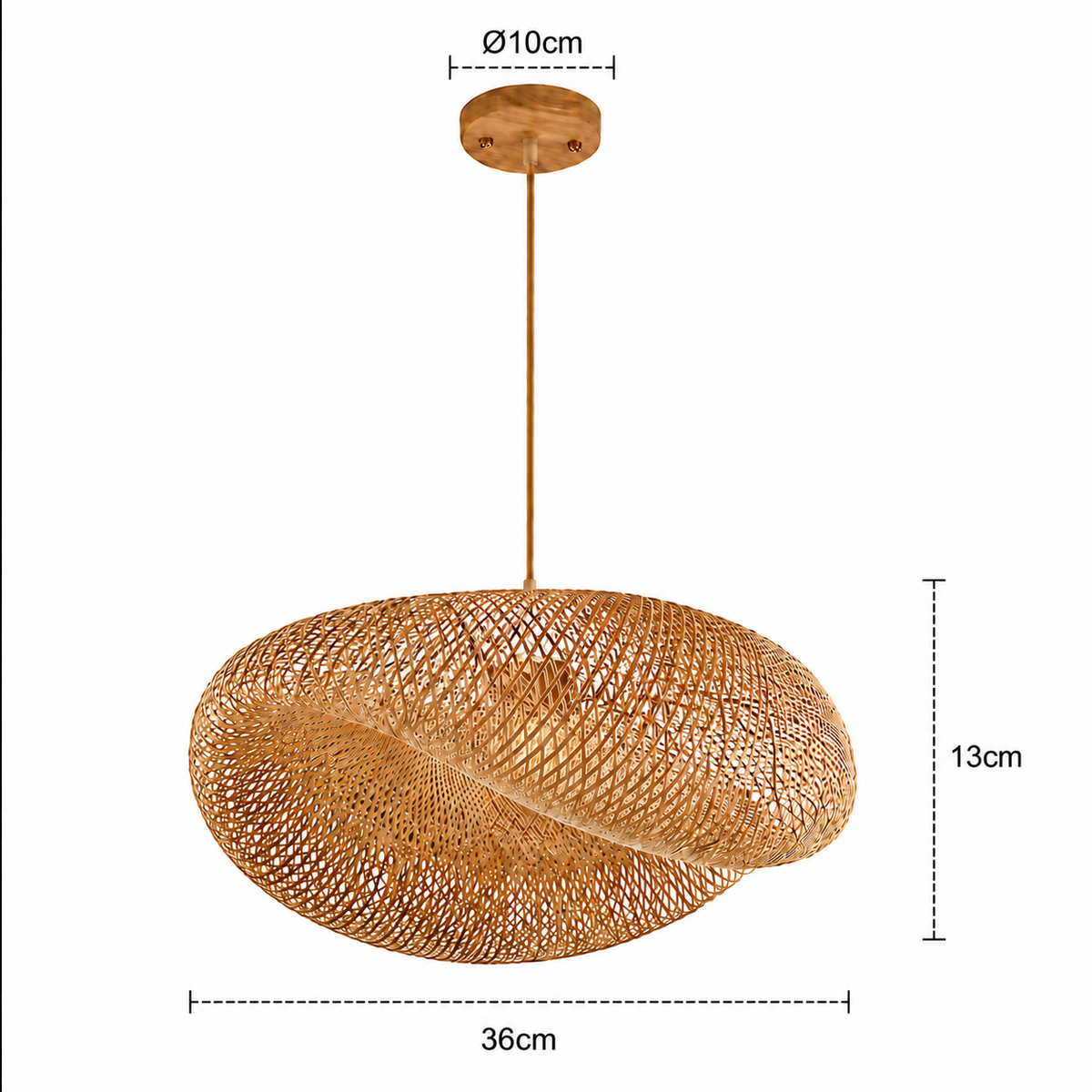 Bamboo Pendant Light - Hand-Woven Rattan Shade