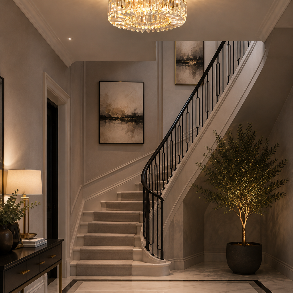 Crystal Chandelier - Luxury Flush Ceiling Light