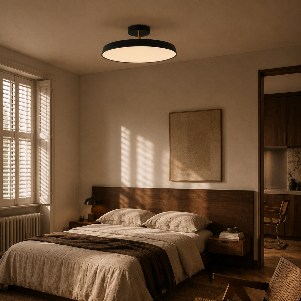 Circular LED ring chandelier - bedroom