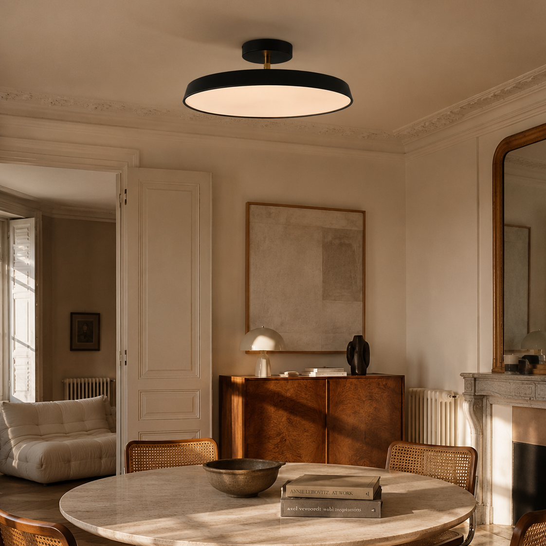 Circular LED ring chandelier - living room 3