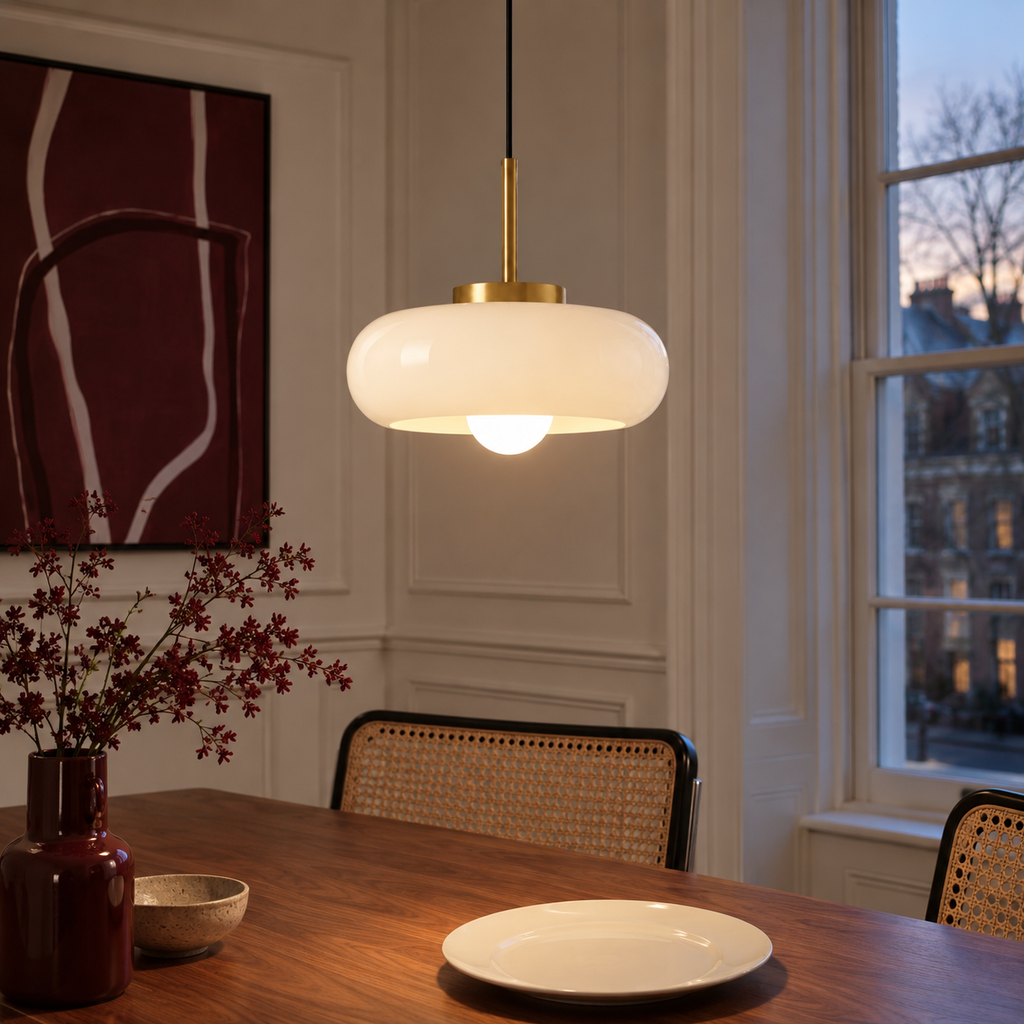 Glass Pendant Light 28cm - Retro Kitchen Island & Dining Light