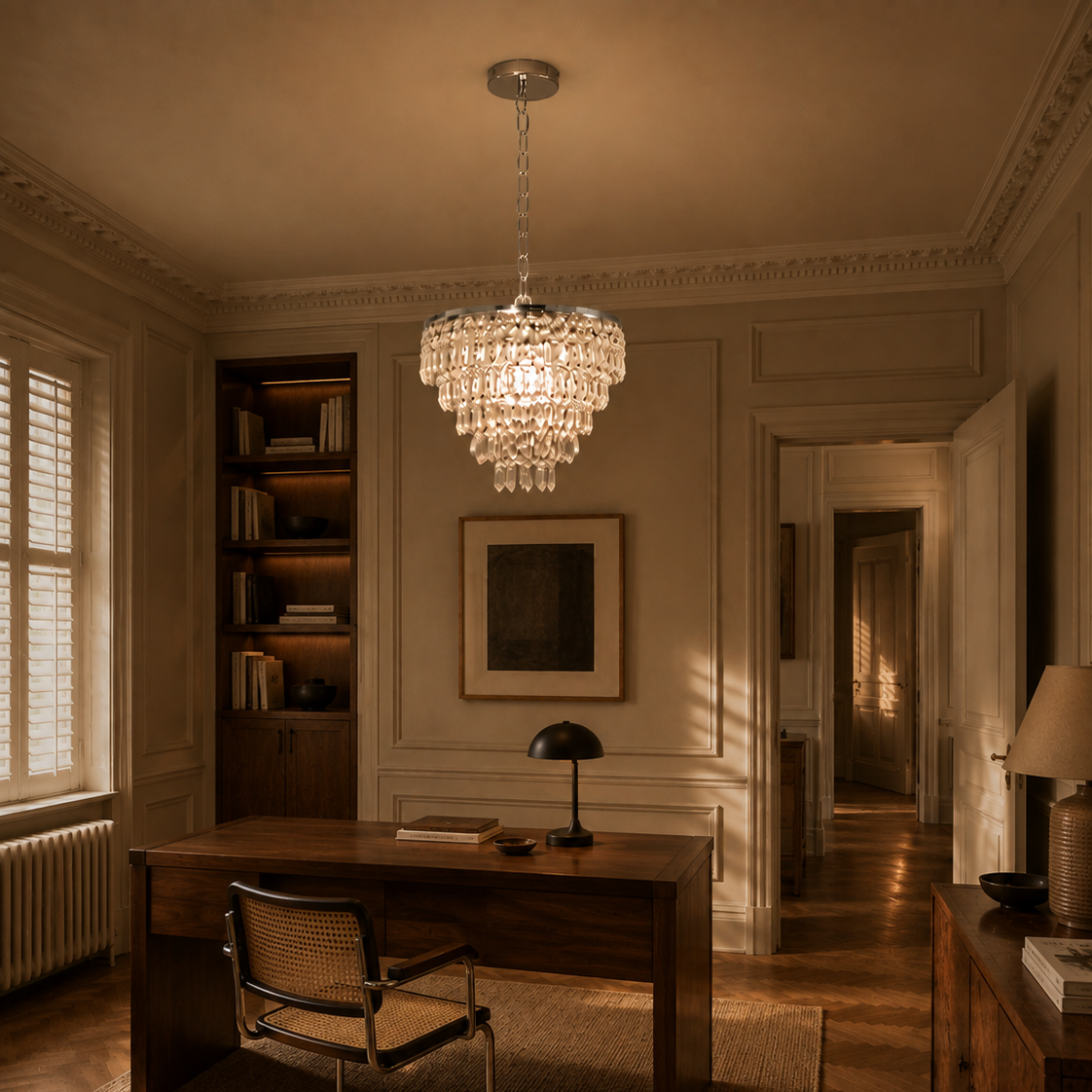 Luxury crystal chandelier - home office