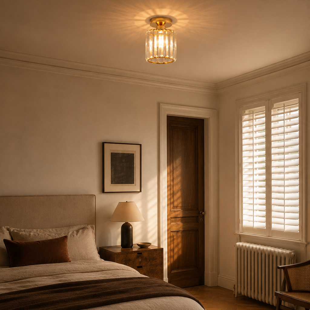 Crystal corridor flush light - bedroom