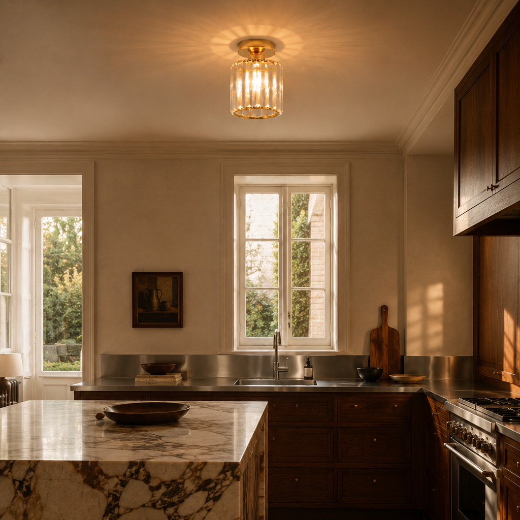 Crystal corridor flush light - kitchen