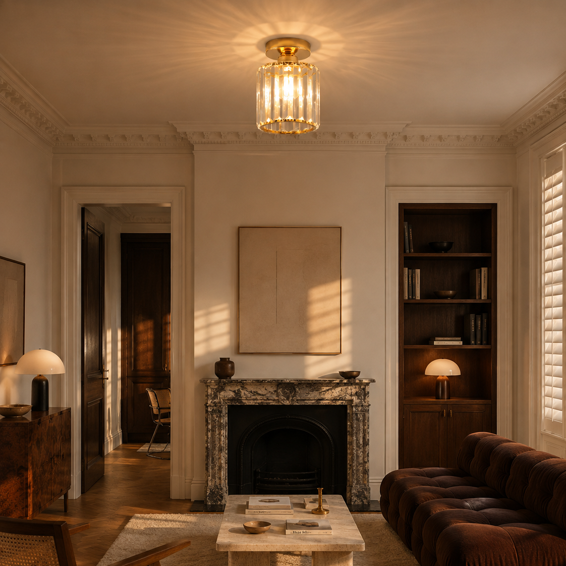 Crystal corridor flush light - living room