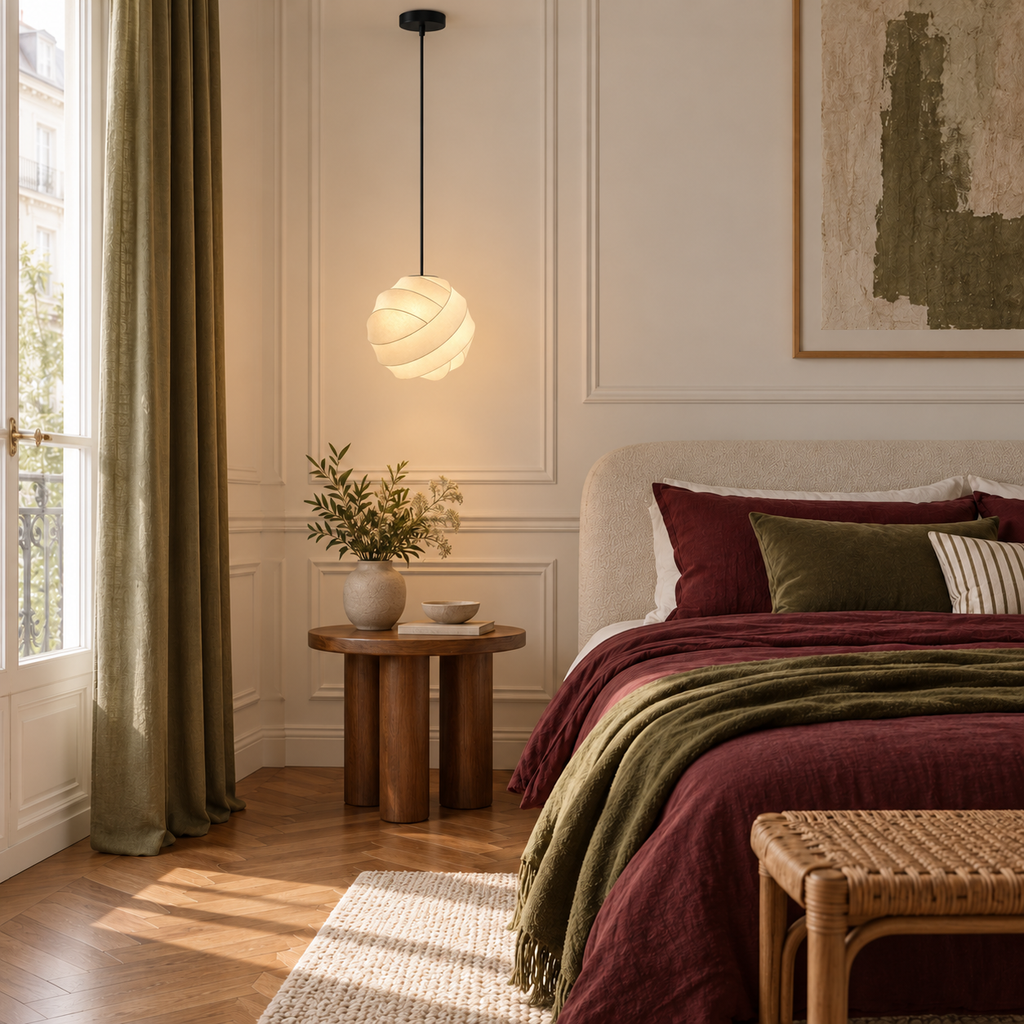 Wabi-Sabi Silk Pendant Light | Wrapped Ribbon Globe, 30, 40, 50 or 60 cm, Bulb Included