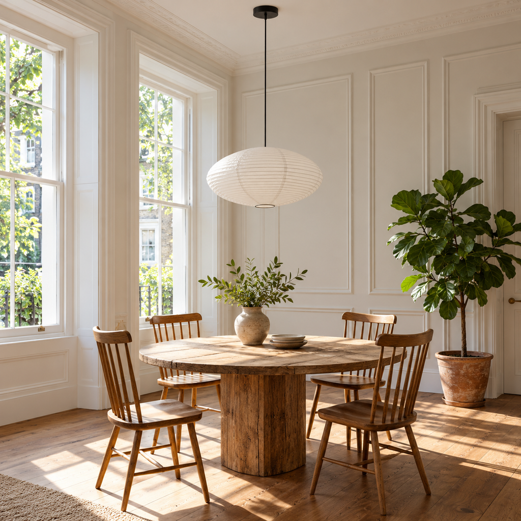 Oval Paper Pendant Light | Japanese Wabi-Sabi Lantern, 50 or 60 cm, White or Black Fitting
