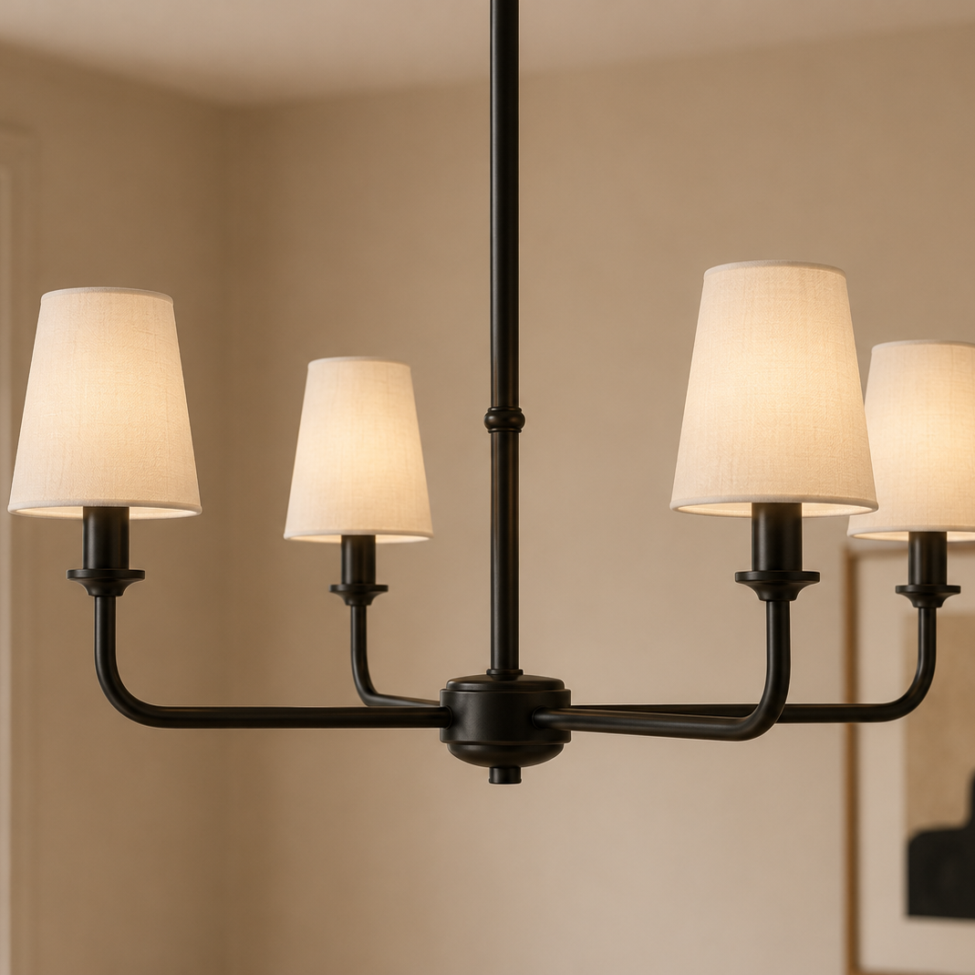 Wrought Iron Chandelier - 4-Light Kitchen Island Light